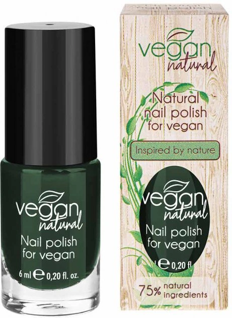 Веганський лак для нігтів Vegan Natural Лак для нігтів №10 зелений 6 мл