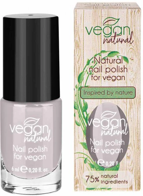 Веганський лак для нігтів Vegan Natural Лак для нігтів №09 сірий 6 мл