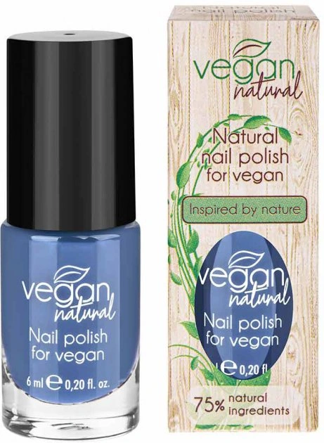 Веганський лак для нігтів Vegan Natural Лак для нігтів №08 синій крайола 6 мл