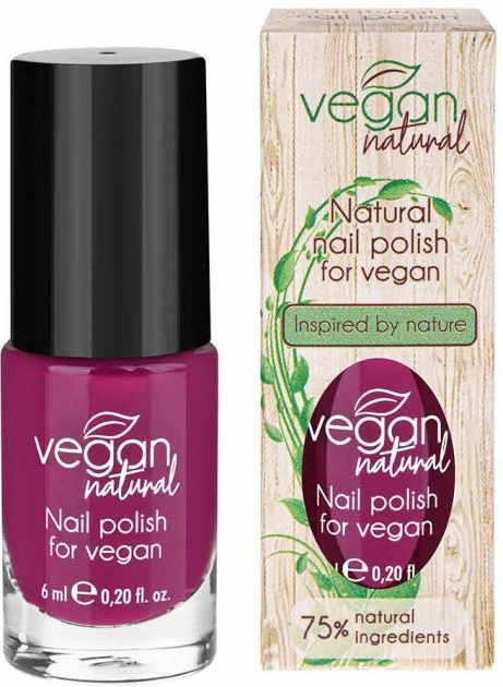 Веганський лак для нігтів Vegan Natural Лак для нігтів №07 сливовий 6 мл