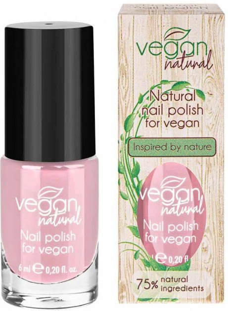 Веганський лак для нігтів Vegan Natural Лак для нігтів №05 блідо-бузковий 6 мл