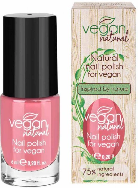 Веганський лак для нігтів Vegan Natural Лак для нігтів №04 рожевий 6 мл