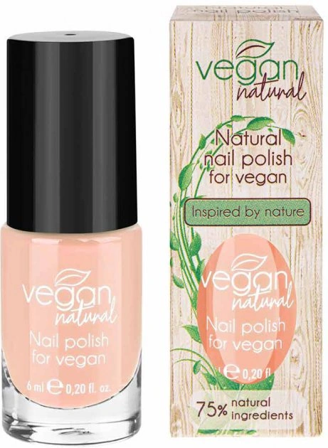 Веганський лак для нігтів Vegan Natural Лак для нігтів №01 блідий персиковий 6 мл