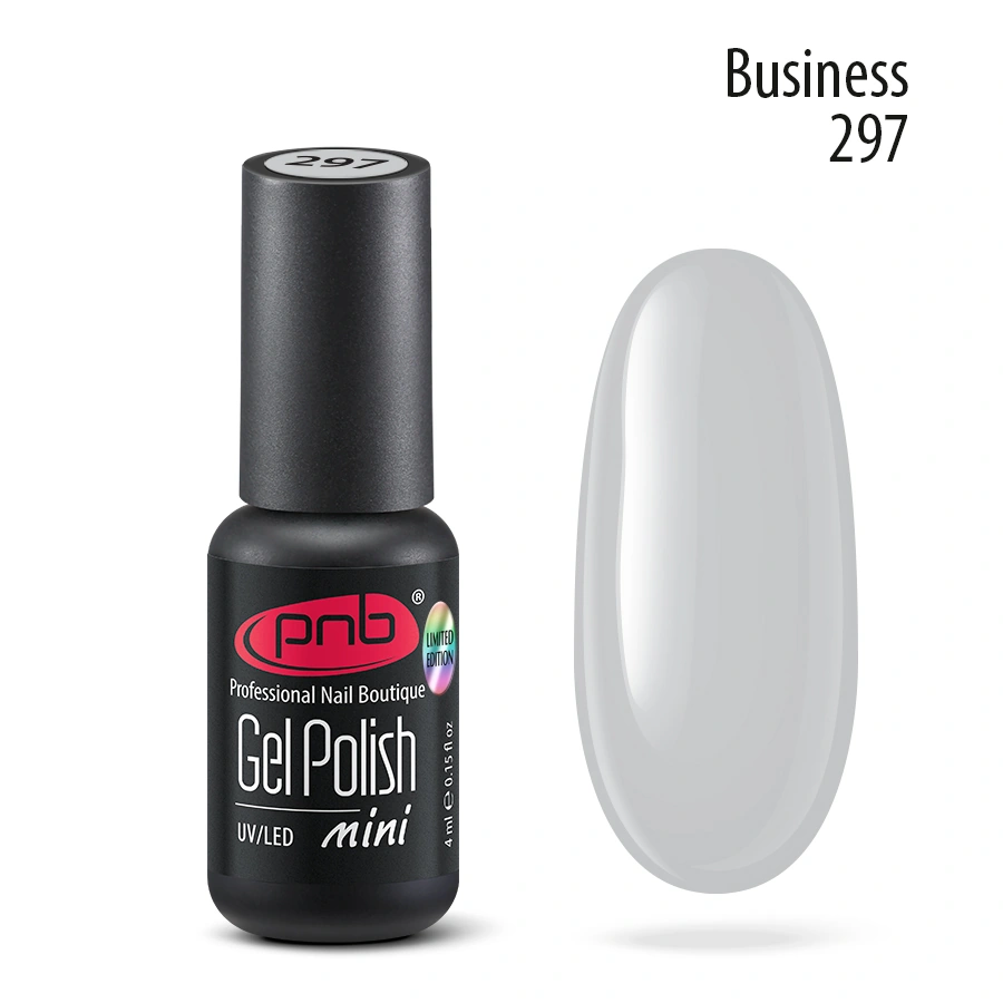 Гель-лак PNB Mini №297 Business сірий 4 мл