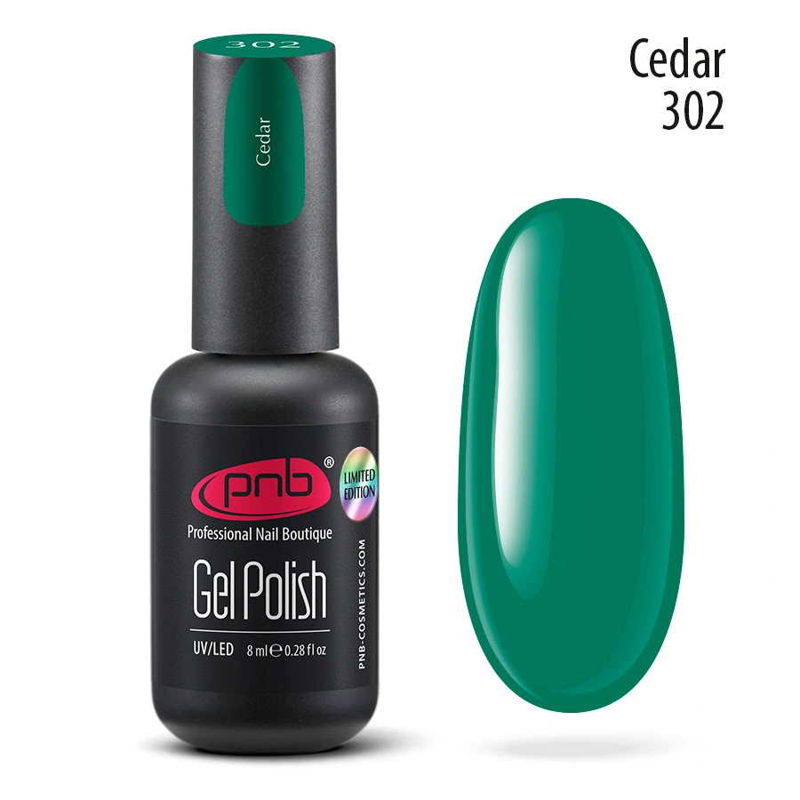 Гель-лак PNB №302 Cedar зелений кедр, емаль 8 мл