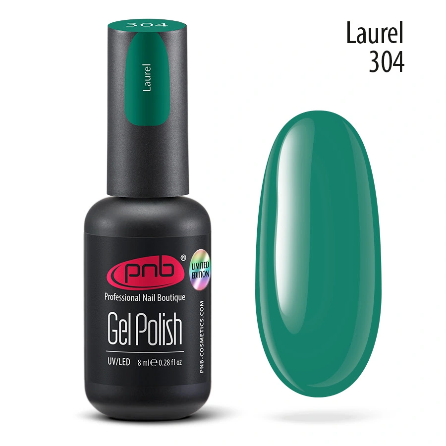 Гель-лак PNB №304 Laurel зелений лавровий лист, емаль 8 мл