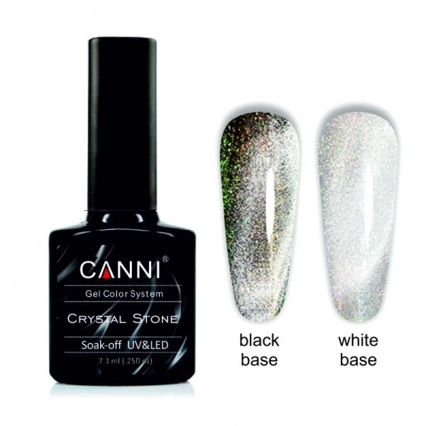 Гель-лак Canni Crystal Stone №901 миготливий срібло/зелений, магнітний 7,3 мл