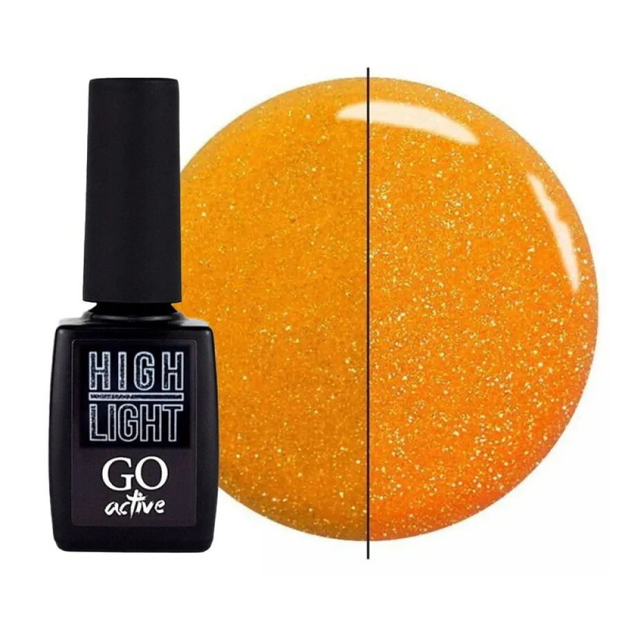 Гель-лак GO Active Gel Polish High Light 02 охристо-жовтий, світловідбиваючий 10 мл