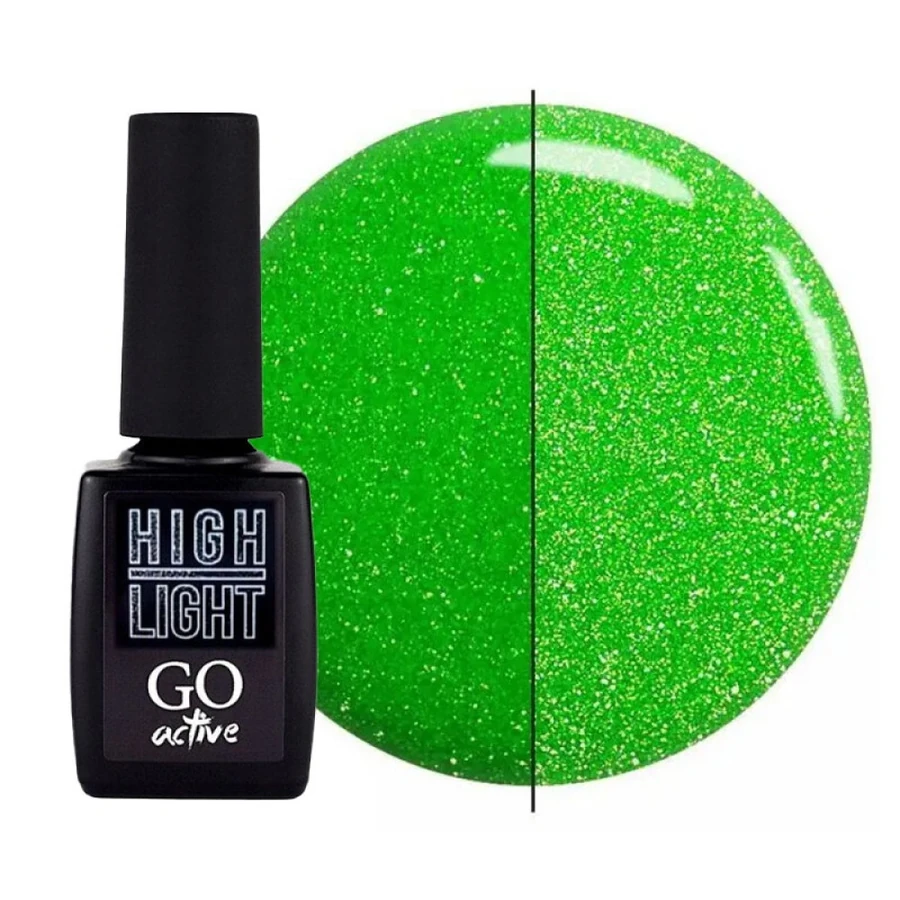 Гель-лак GO Active Gel Polish High Light 03 зелений, світловідбиваючий 10 мл