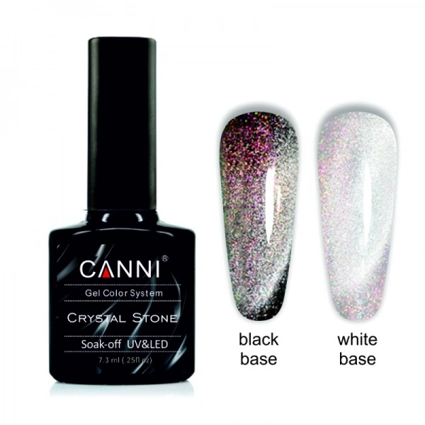 Гель-лак Canni Crystal Stone №902 миготливий срібло/бордовий, магнітний 7,3 мл