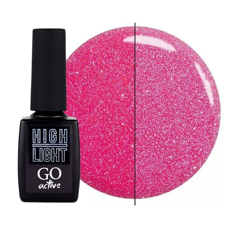 Гель-лак GO Active Gel Polish High Light 06 рожевий, світловідбиваючий 10 мл
