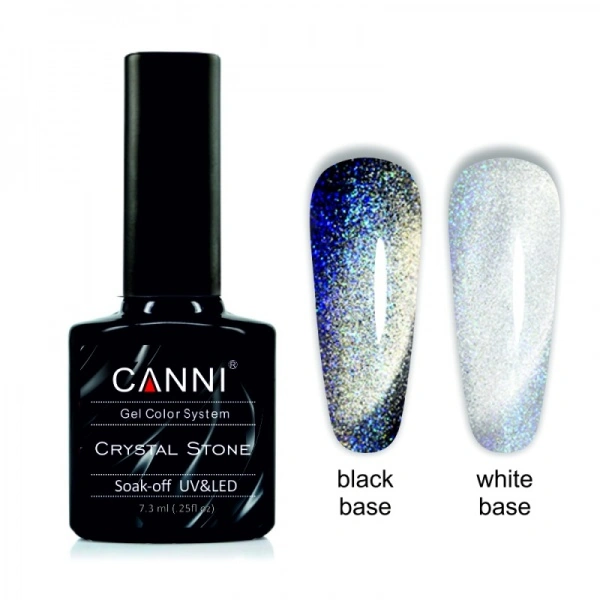 Гель-лак Canni Crystal Stone №903 миготливий срібло/синій, магнітний 7,3 мл