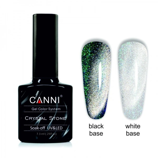Гель-лак Canni Crystal Stone №904 миготливий срібло/смарагдовий, магнітний 7,3 мл