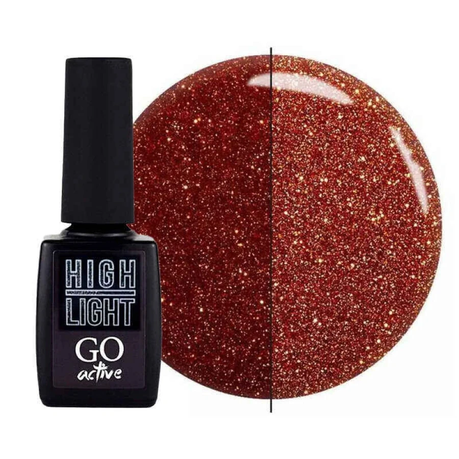 Гель-лак GO Active Gel Polish High Light 07 теракотово-коричневий, світловідбиваючий 10 мл