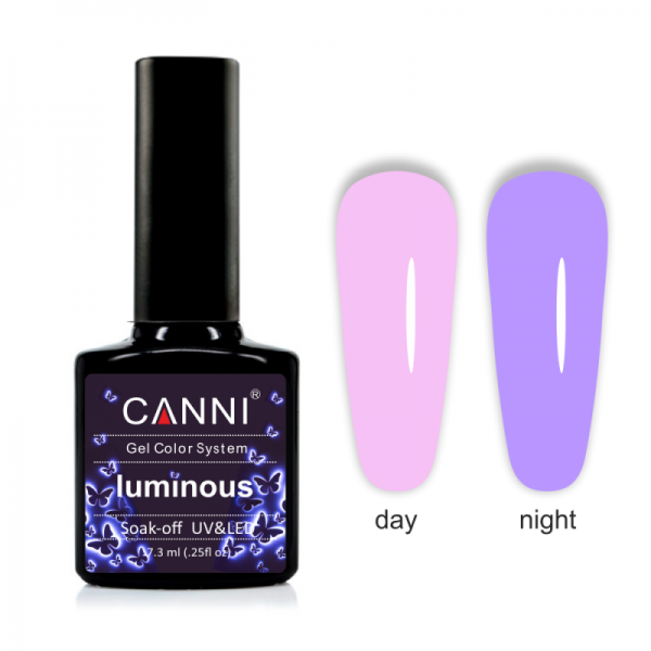 Гель-лак Canni Luminous №812 бузковий/яскравий аметист, флуоресцентний 7,3 мл