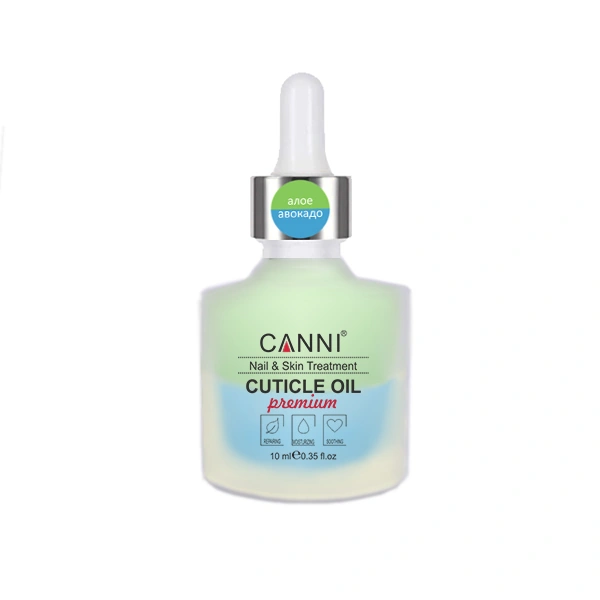 Двофазне масло для кутикули Canni Two Phase Cuticle Oil Aloe-Avocado алое-авокадо 10 мл