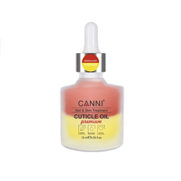 Двофазне масло для кутикули Canni Two Phase Cuticle Oil Orange-Cinnamon апельсин-кориця 10 мл
