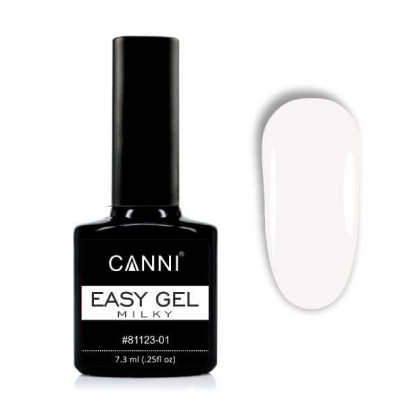 Гель для нарощування та зміцнення нігтів Canni Easy gel 01 Milky молочний 7,3 мл