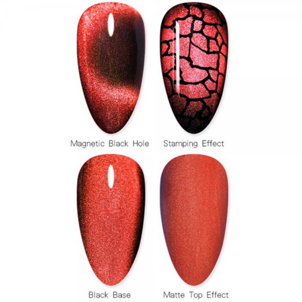 Гель-лак Canni 9D Crystal Red №17 котяче око 9D 7,3 мл