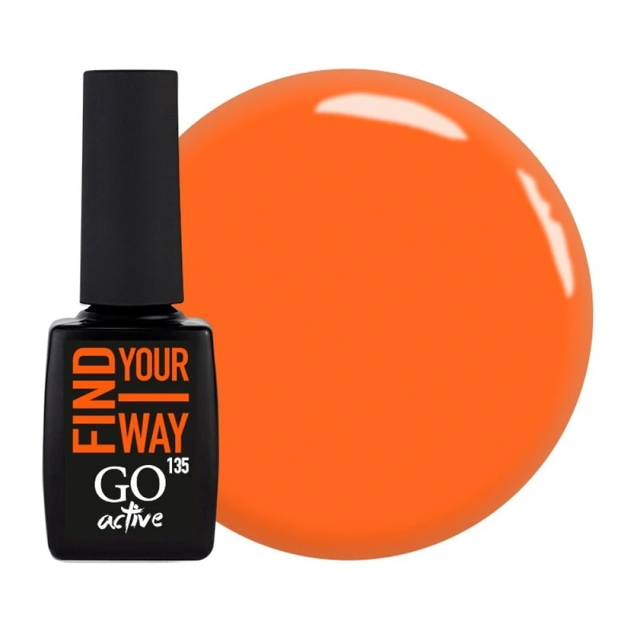 Гель-лак GO Active Gel Polish 135 соковитий помаранчевий, емаль 10 мл