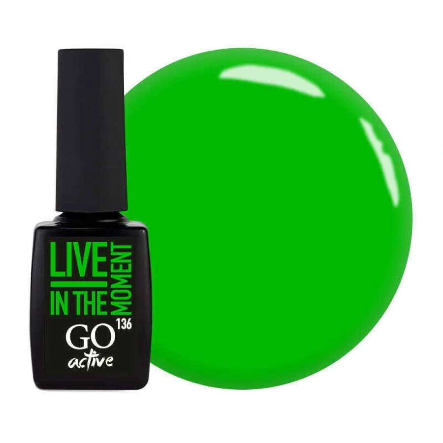 Гель-лак GO Active Gel Polish 136 соковитий салатовий, емаль 10 мл