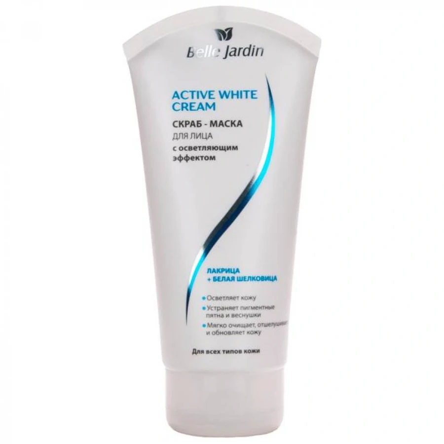 Скраб маска для обличчя з ефектом освітлення Belle Jardin Activ white Скраб маска для обличчя Лакриця та Біла шовковиця 200 мл