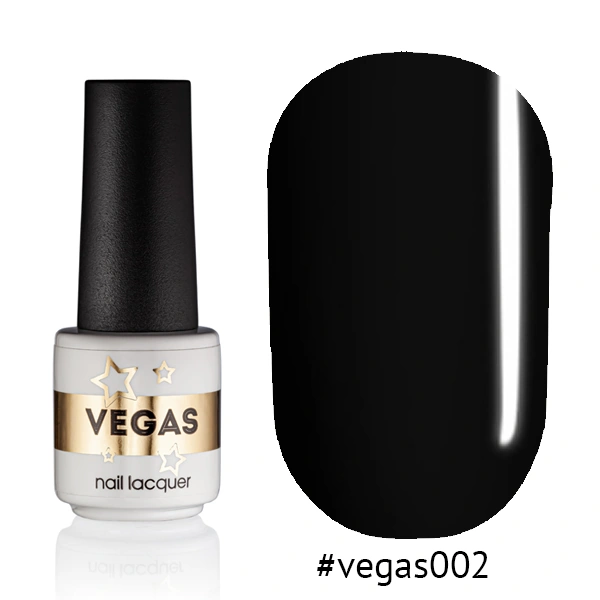 Гель-лак Vegas Nail Lacquer 002 чорний, емаль 6 мл