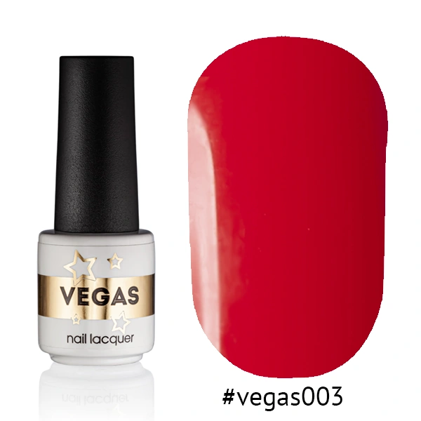 Гель-лак Vegas Nail Lacquer 003 яскравий червоний, емаль 6 мл