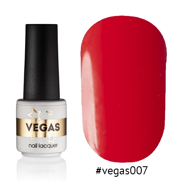 Гель-лак Vegas Nail Lacquer 007 яскравий червоний, емаль 6 мл