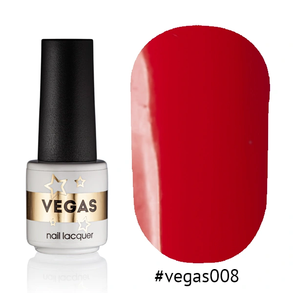 Гель-лак Vegas Nail Lacquer 008 яскравий червоний, емаль 6 мл