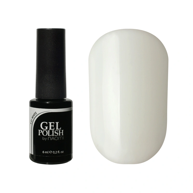 Гель лак Naomi Gel Polish №01 White білий для френча 12 мл