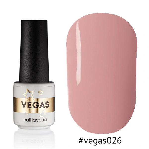 Гель-лак Vegas Nail Lacquer 026 сірувато-рожевий, емаль 6 мл