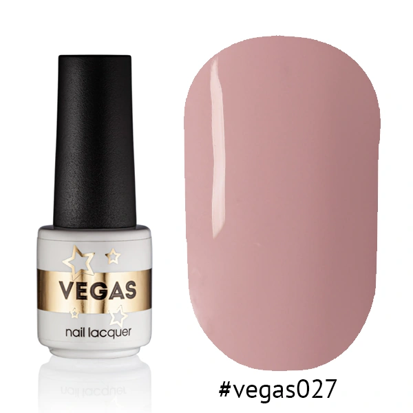 Гель-лак Vegas Nail Lacquer 027 сірувато-пурпурово-рожевий, емаль 6 мл