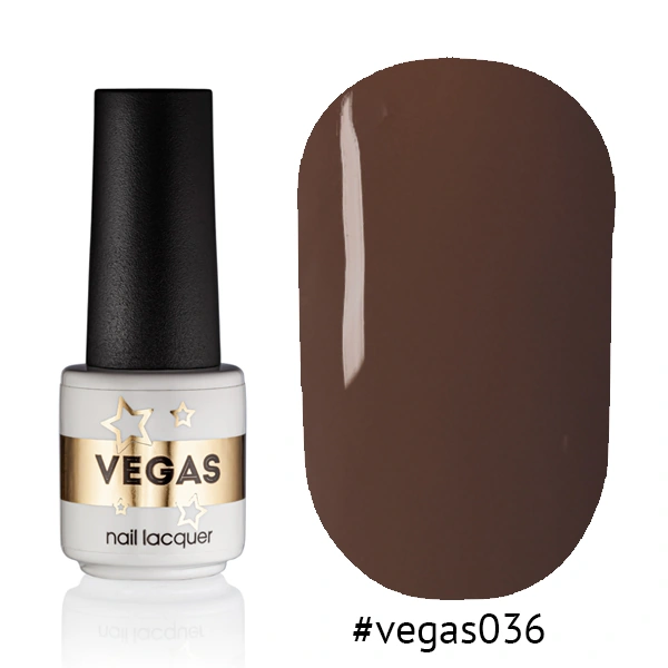 Гель-лак Vegas Nail Lacquer 036 сірувато-коричневий, емаль 6 мл