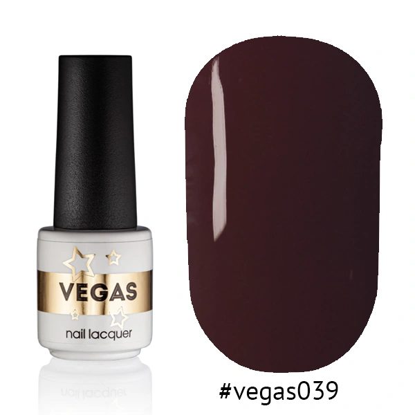 Гель-лак Vegas Nail Lacquer 039 темний червонувато-коричневий, емаль 6 мл