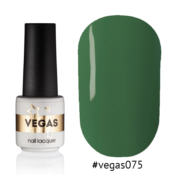 Гель-лак Vegas Nail Lacquer 075 помірний зелений, емаль 6 мл