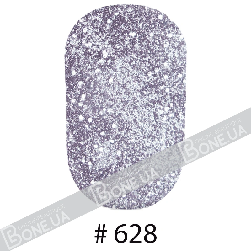 Лак Naomi Nail Lacquer 628 Naomi чорний сіро-срібний, текстурний 12 мл