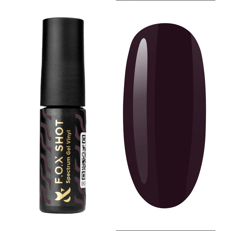 Гель-лак FOX SHOT Spectrum Gel Vinyl 040 чорнильний, емаль 5 г