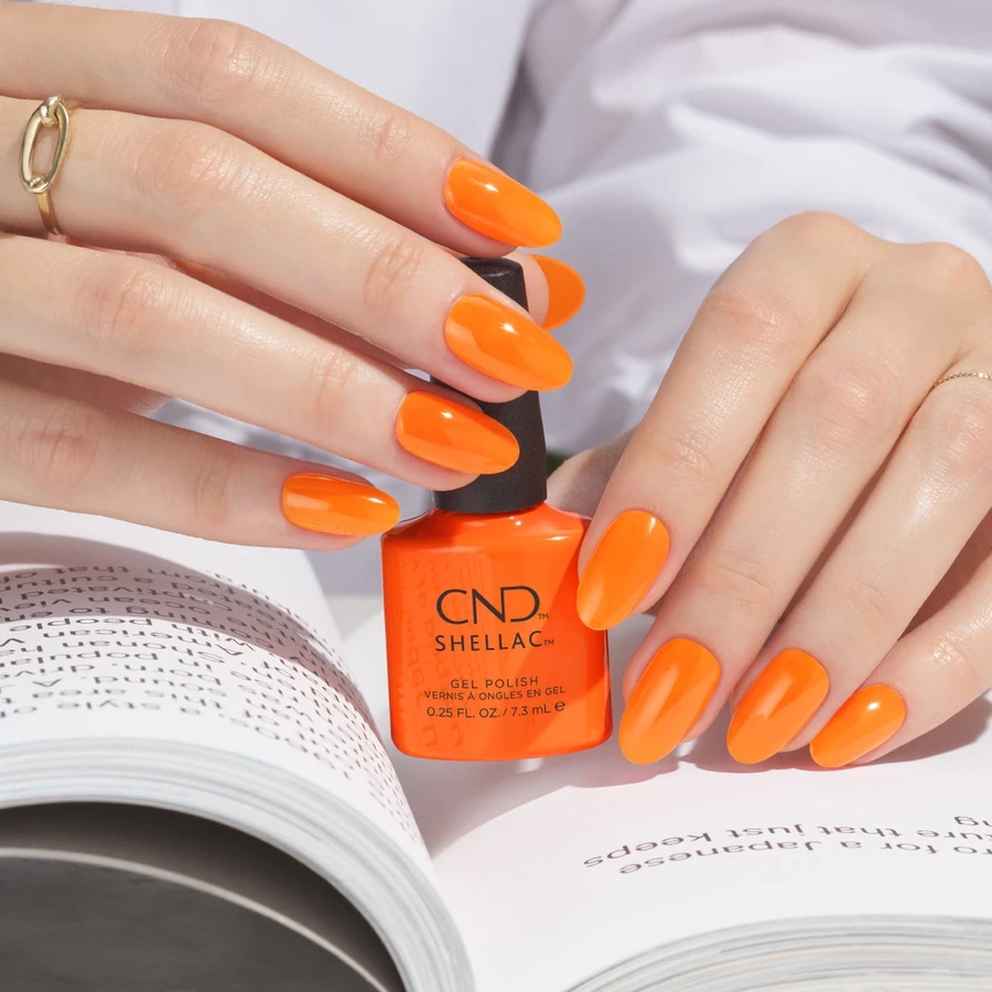 Гель-лак CND Shellac Popsicle Picnic морквяно-жовтогарячий, емаль 7,3 мл