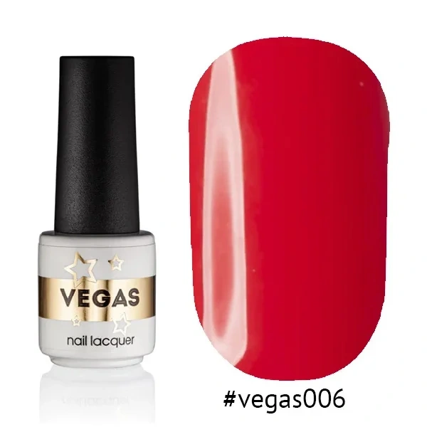 Гель-лак Vegas Nail Lacquer 006 червоний, емаль 6 мл