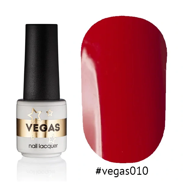 Гель-лак Vegas Nail Lacquer 010 темний червоний, емаль 6 мл