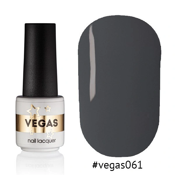 Гель-лак Vegas Nail Lacquer 061 чорний асфальт, емаль 6 мл