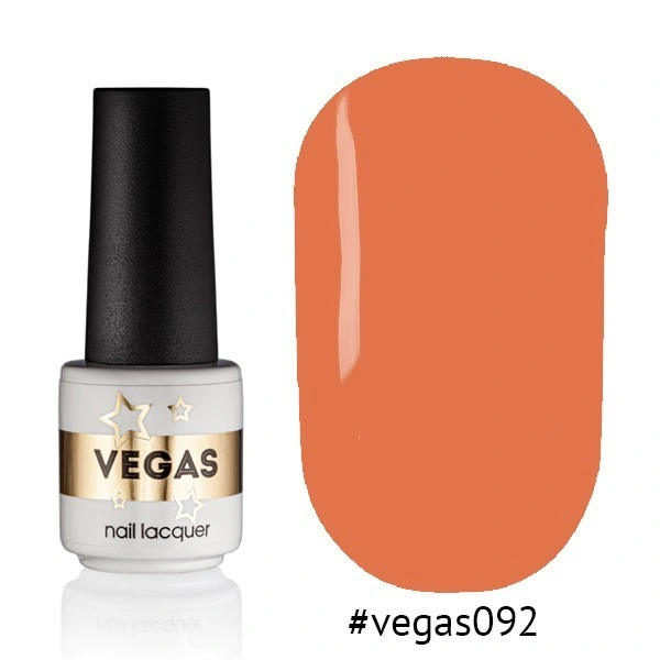 Гель-лак Vegas Nail Lacquer 092 світло-кораловий, емаль 6 мл