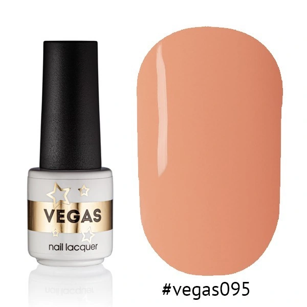 Гель-лак Vegas Nail Lacquer 095 рожевий з помаранчевим відтінком, емаль 6 мл