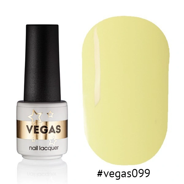 Гель-лак Vegas Nail Lacquer 099 світлий жовтий, емаль 6 мл