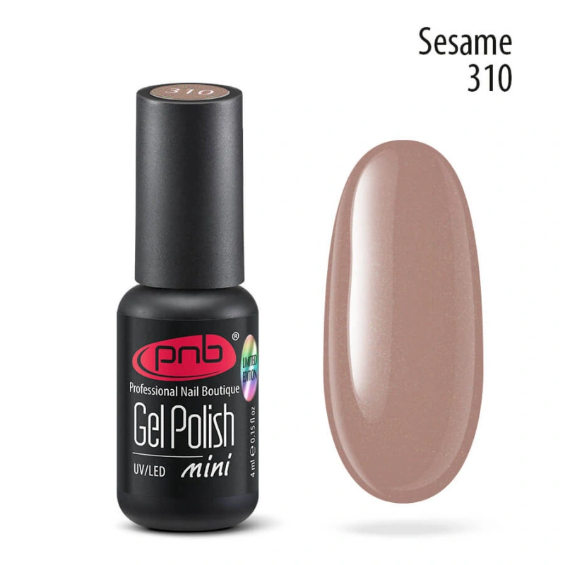 Гель-лак PNB Mini №310 Sesame теплий беж із шиммером 4 мл