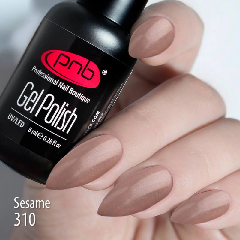 Гель-лак PNB Mini №310 Sesame теплий беж із шиммером 4 мл