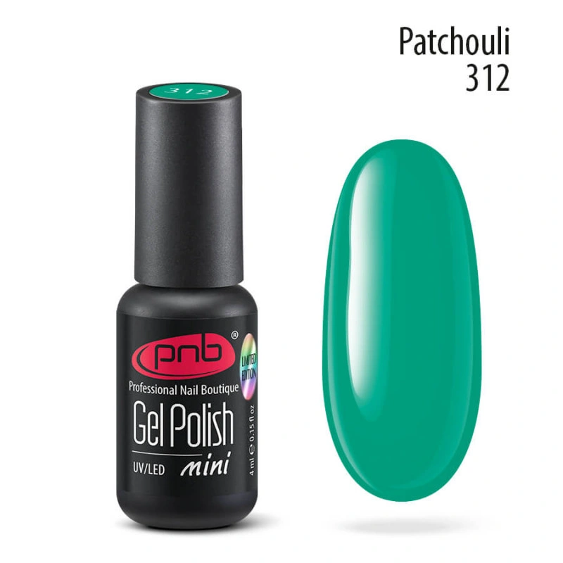 Гель-лак PNB Mini №312 Patchouli малахітовий, емаль 4 мл