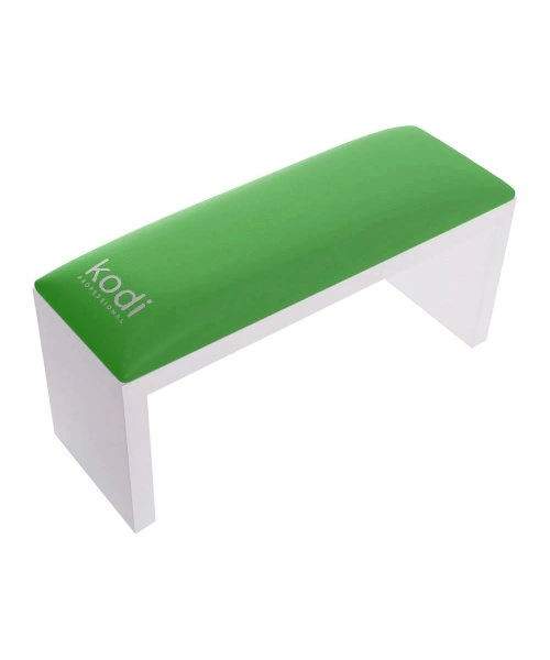 Підлокітник для манікюру на білих ніжках Kodi Armrest for Manicure on White Legs Green зелений