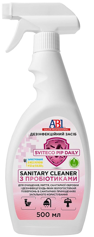 Засіб для санітарної обробки ABI Sviteco PIP Sanitary Cleaner Пробіотичний дезінфікуючий засіб для санвузлів санвузли, душові, ванні кімнати, кухні та ін. 500 мл